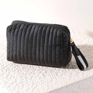Shiraleah Ezra Small Boxy Cosmetic Pouch in Black