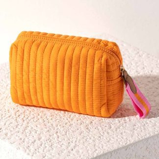 Shiraleah Ezra Small Boxy Cosmetic Pouch in Orange