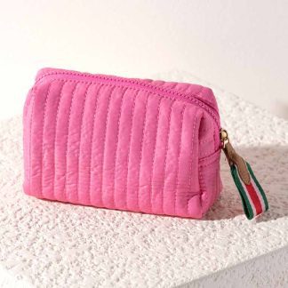 Shiraleah Ezra Small Boxy Cosmetic Pouch in Pink
