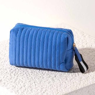 Shiraleah Ezra Small Boxy Cosmetic Pouch in Ultramarine