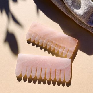 Self Ceremony Comb + Scalp Massager in Rose Quartz