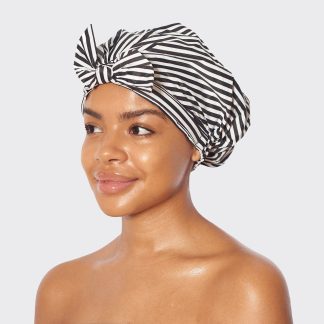 Kitsch Microfiber Luxe Shower Cap in Stripes