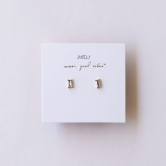 JaxKelly Baguette Stud Earrings in Lilac