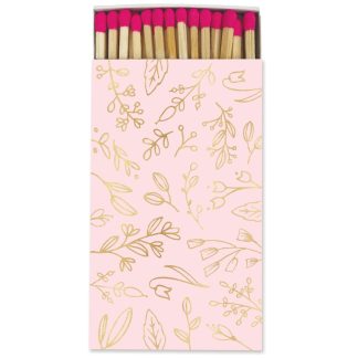 Frankie & Claude Large Match Box in Pastel Pink & Gold Foil Floral