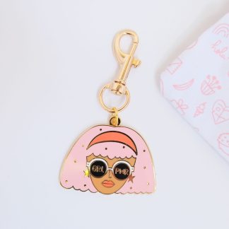 Black Lamb Studio Enamel Keychain in Girl Power