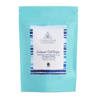 Conscious Coconut Biodegradable Coconut Oil Wipes Pouch- 10pk