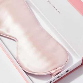 The Big Silk Organic Mulberry Silk Eye Mask in Pink