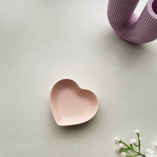Delightful Heart Trinket Dish in Baby Pink