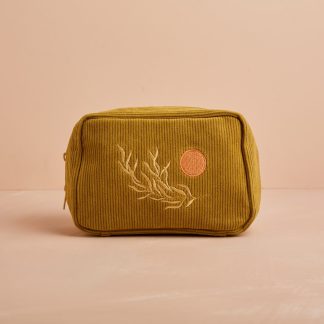 cai + jo Corduroy Makeup Bag in Olive
