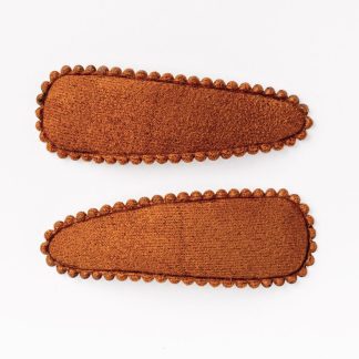 Frankie & Claude Fabric Hair Clips in Pumpkin Spice Suede