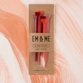 Em And Me Studio Stir Sticks in Baby Hearts