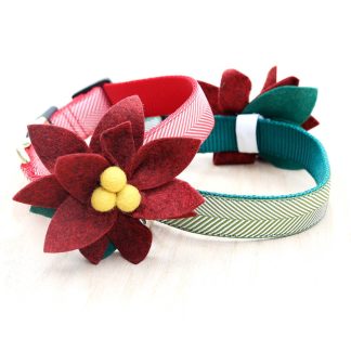 Dog Collar Poinsettia Flower