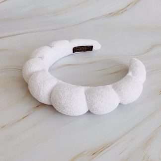 Ellison+Young Terry Puffy Soft Headband in White