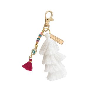 Layered Tassel Keychain Bag Charm with Third Eye Pagoda