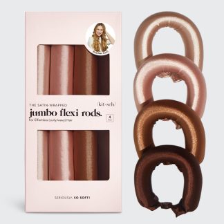 Kitsch Satin Jumbo Heatless Pillow Rollers 4pc Set in Rosewood
