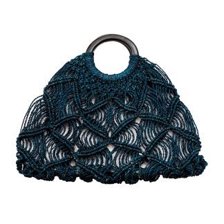 LIKHÂ Macrame Handbag in Blue