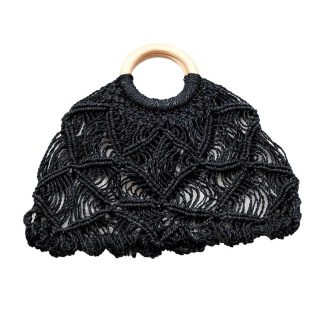 LIKHÂ Macrame Handbag in Black