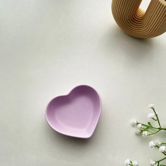 Delightful Heart Trinket Dish in Lilac Cake