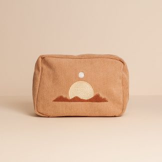 cai + jo Corduroy Makeup Bag in Sand