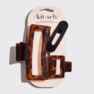 Kitsch Assorted Claw Clips 3pc in Rectangle Open Shape