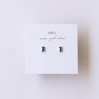 JaxKelly Baguette Stud Earrings in Sapphire