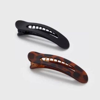 Kitsch Flat Lay Claw Clips 2pc in Black & Tort