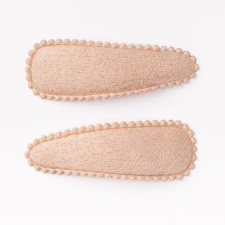 Frankie & Claude Fabric Hair Clips in Blush Pink Suede