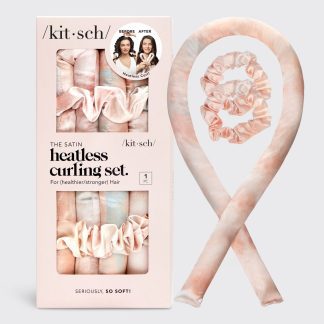 Kitsch Satin Heatless Curling Set in Sunset Tie Dye