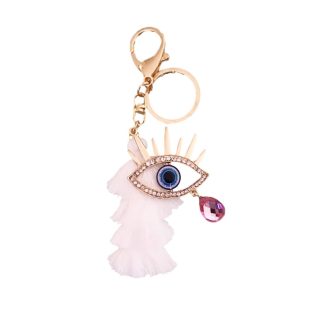 Layered Tassel Keychain with Third Eye Gem
