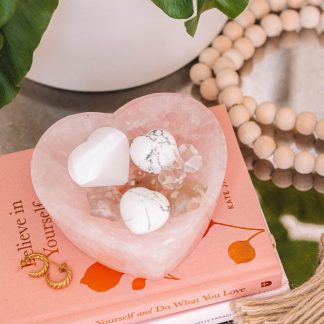 Love Tatum Rose Quartz Heart Bowls
