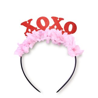 Festive Gal Valentines Party Crown Headband in XOXO