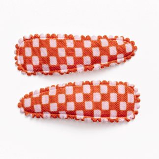 Frankie & Claude Fabric Hair Clips in Amalfi Red + Pink