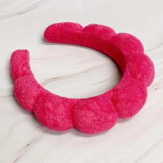 Ellison+Young Terry Puffy Soft Headband in Hot Pink