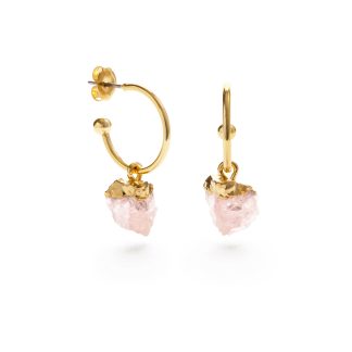 Amano Studio Huggie Hoops in Rose Quartz