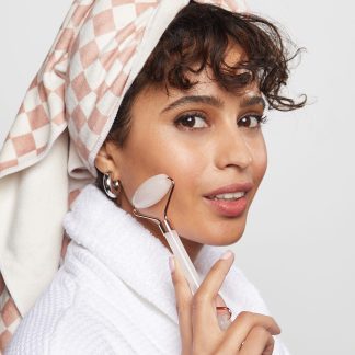 Kitsch Extra Large Quick-Dry Hair Towel Wrap in Terracotta Checker