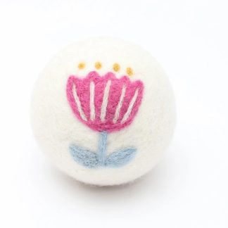 Ethical Global Wool Dryer Balls in Pink Flower- Set of 3