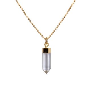 Love Tatum Clear Quartz Crystal Point Necklace- Mini