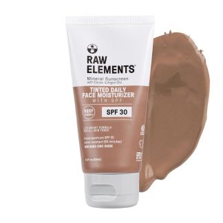 Raw Elements Tinted Daily Face Moisturizer SPF 30 in Tube