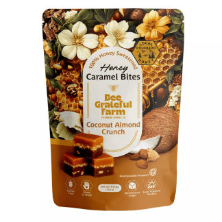 Bee Grateful Farm Honey Caramel Bites in Coconut Almond Crunch