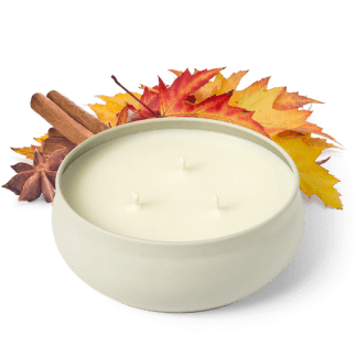 Grow 3-Wick Candle in Flannel & Leaves