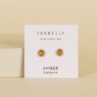 JaxKelly Sun Stud Earrings in Amber
