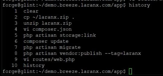 LaraNx Quick Install